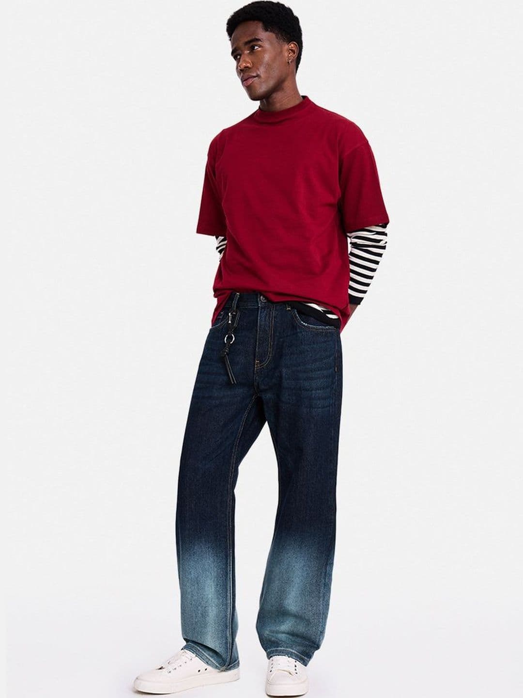 Snitch Dark Blue Mid-Rise Straight Fit Jeans thumbnail 3
