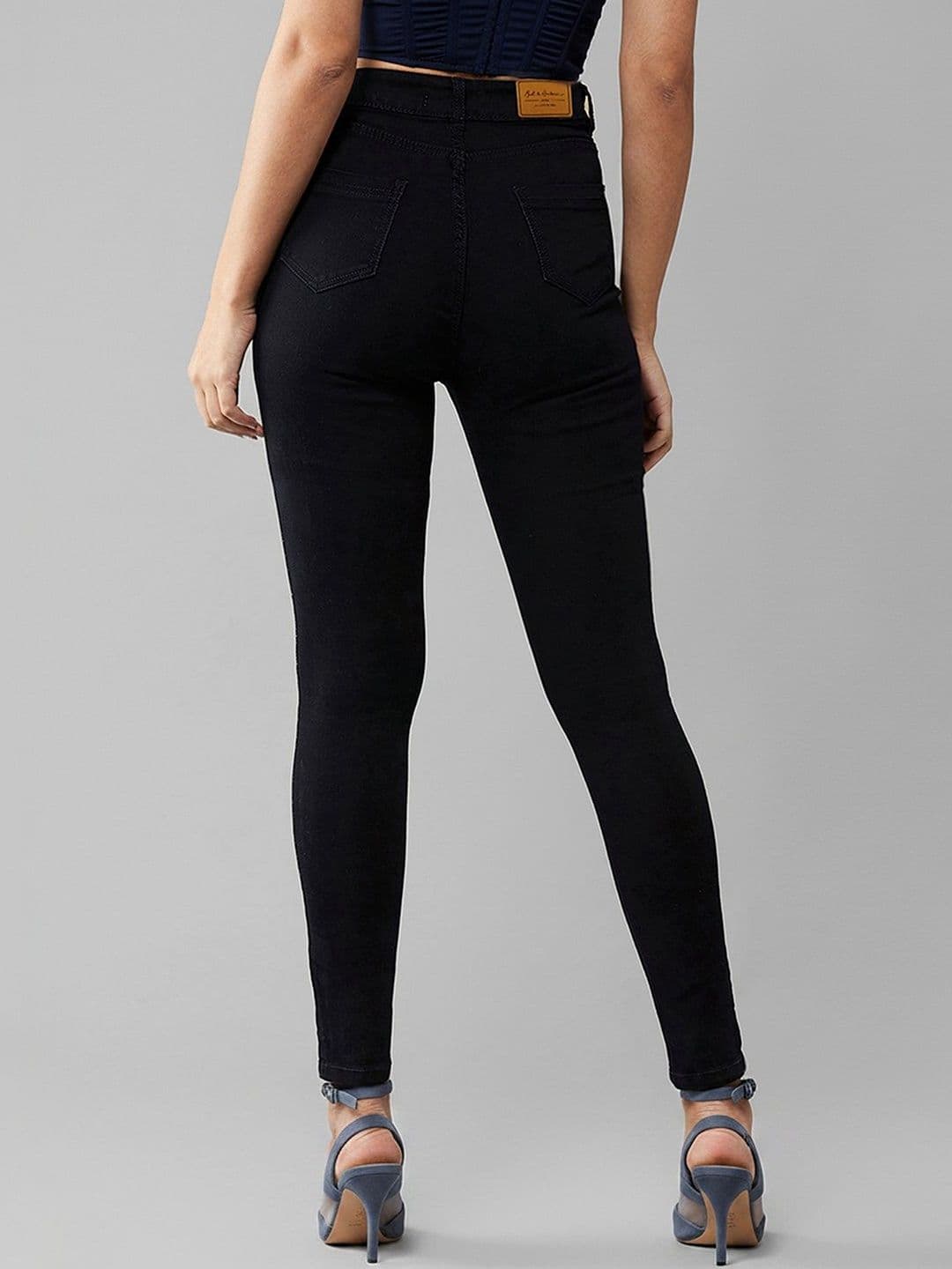 Mast & Harbour Women Skinny Fit High Rise Clean Look Regular Length Stretchable Denim Jeans thumbnail 2