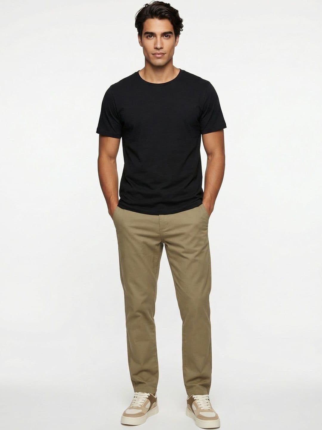NOBERO Men Straight Fit Chinos Trousers