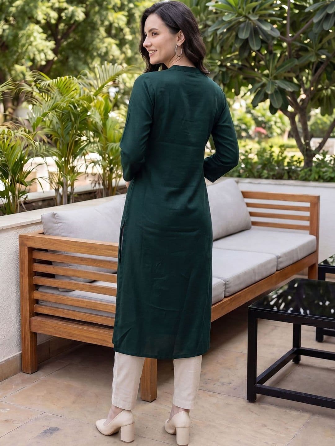 Indo Era Women Floral Embroidered Kurta thumbnail 4