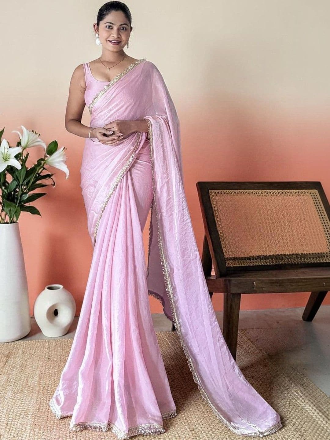 Sangria Embellished Sarees With Blouse Piece - view 1