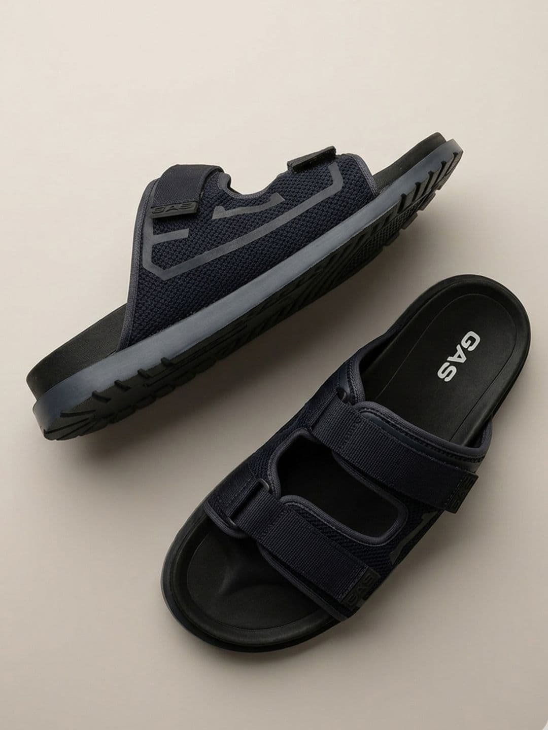 GAS Men StrapGrid Black Sandals - view 1