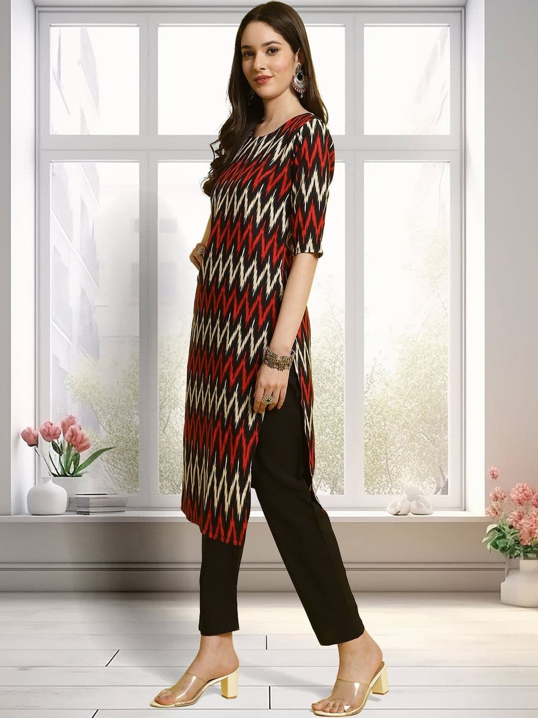 Sangria Printed Round Neck Kurta Sets thumbnail 5