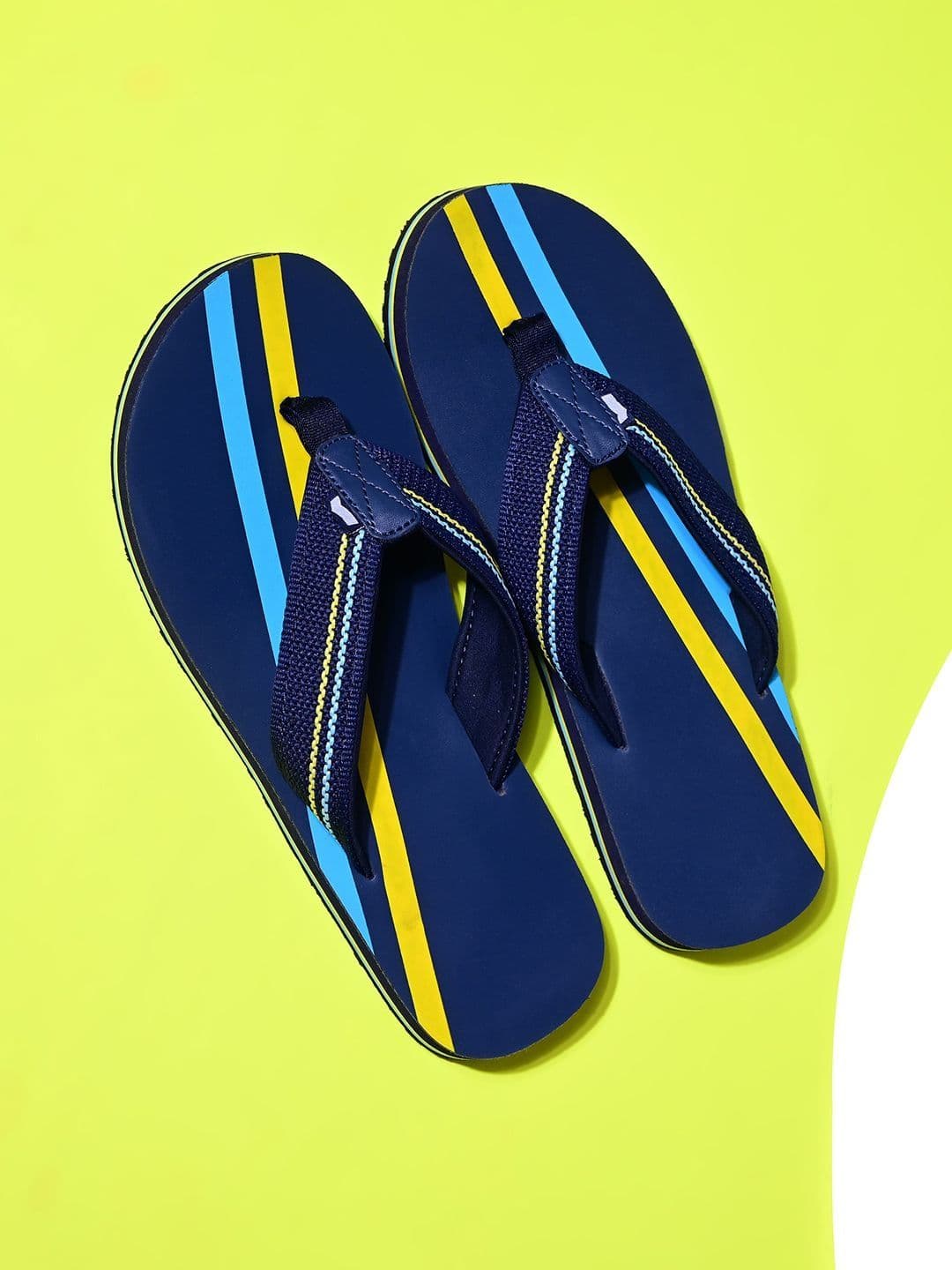 GAS Men GenFlow Navy Yellow FlipFlops - view 1