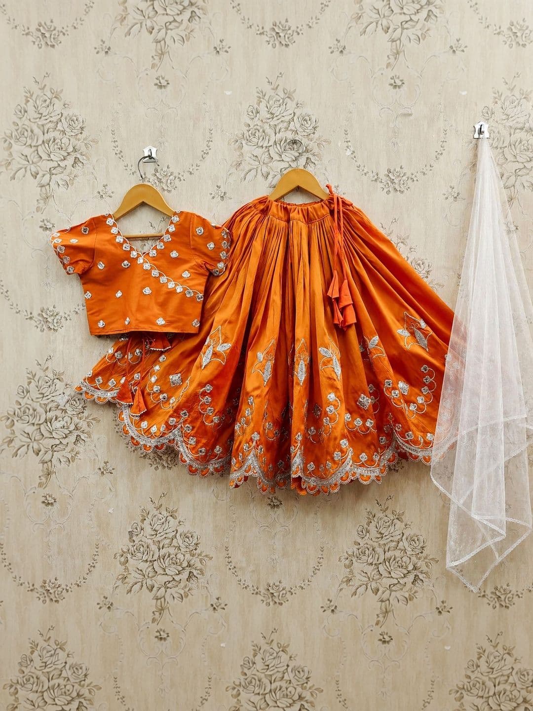 KATRODIYA ENTERPRISE Girls Embellished Ready to Wear Lehenga & Blouse With Dupatta thumbnail 5