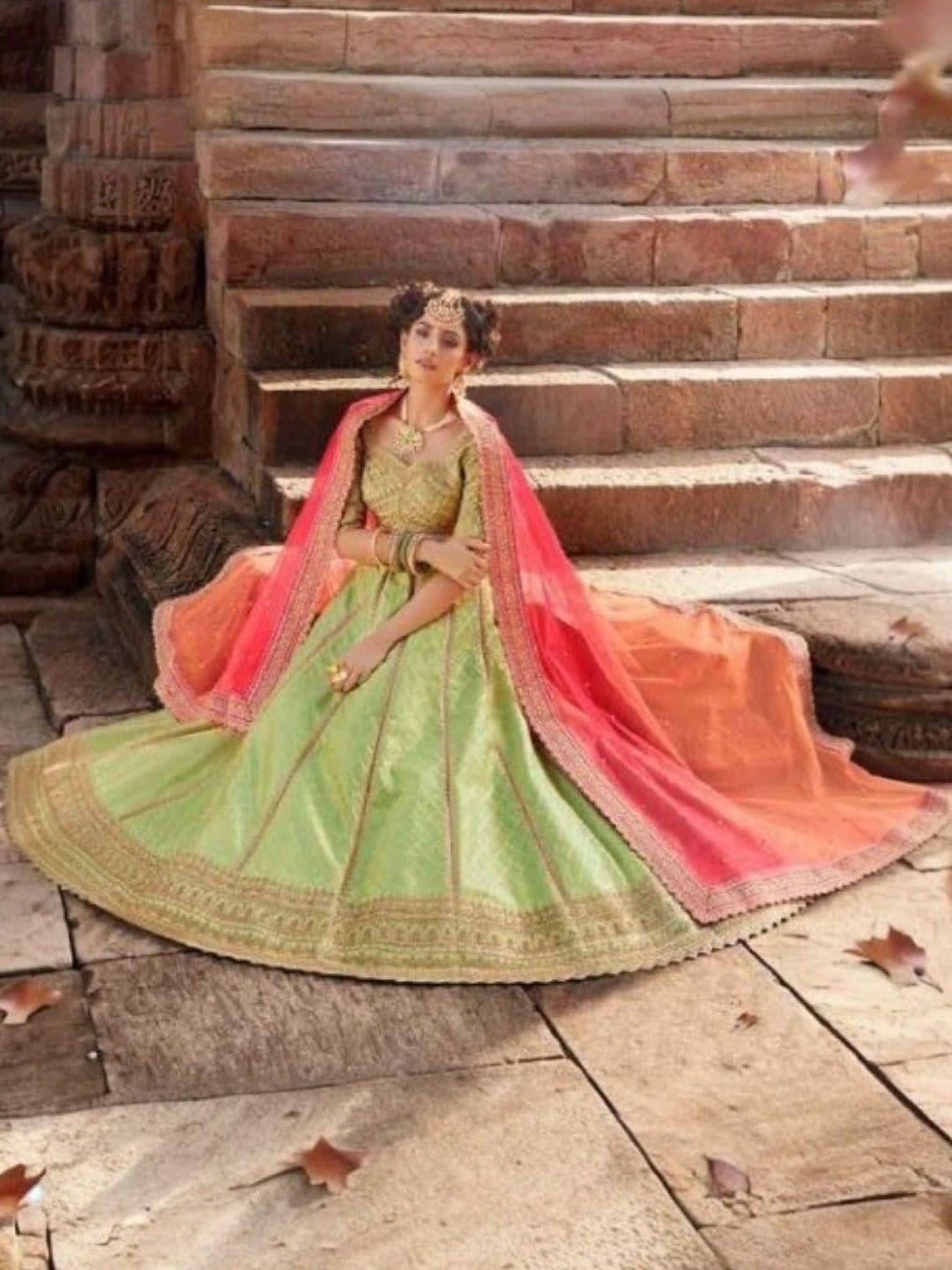 SUTRAAYA Embroidered Ready to Wear Silk Lehenga & Blouse With Dupatta thumbnail 5