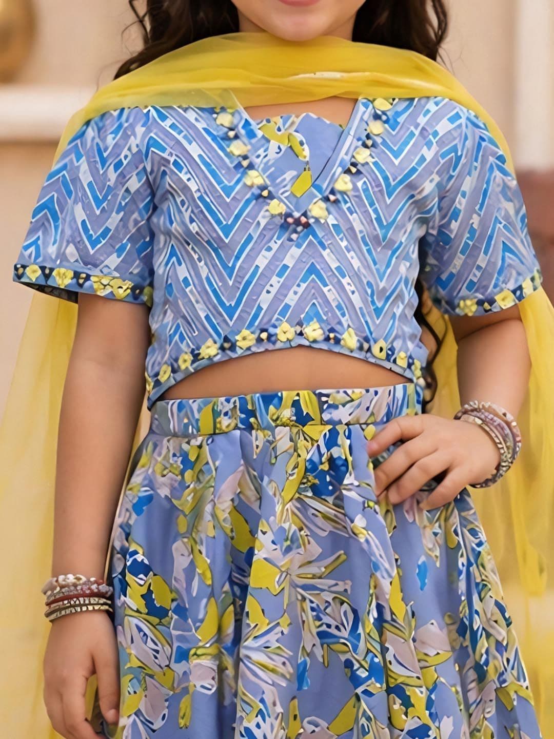 Superminis Girls Embellished Ready to Wear Lehenga & Blouse With Dupatta thumbnail 4