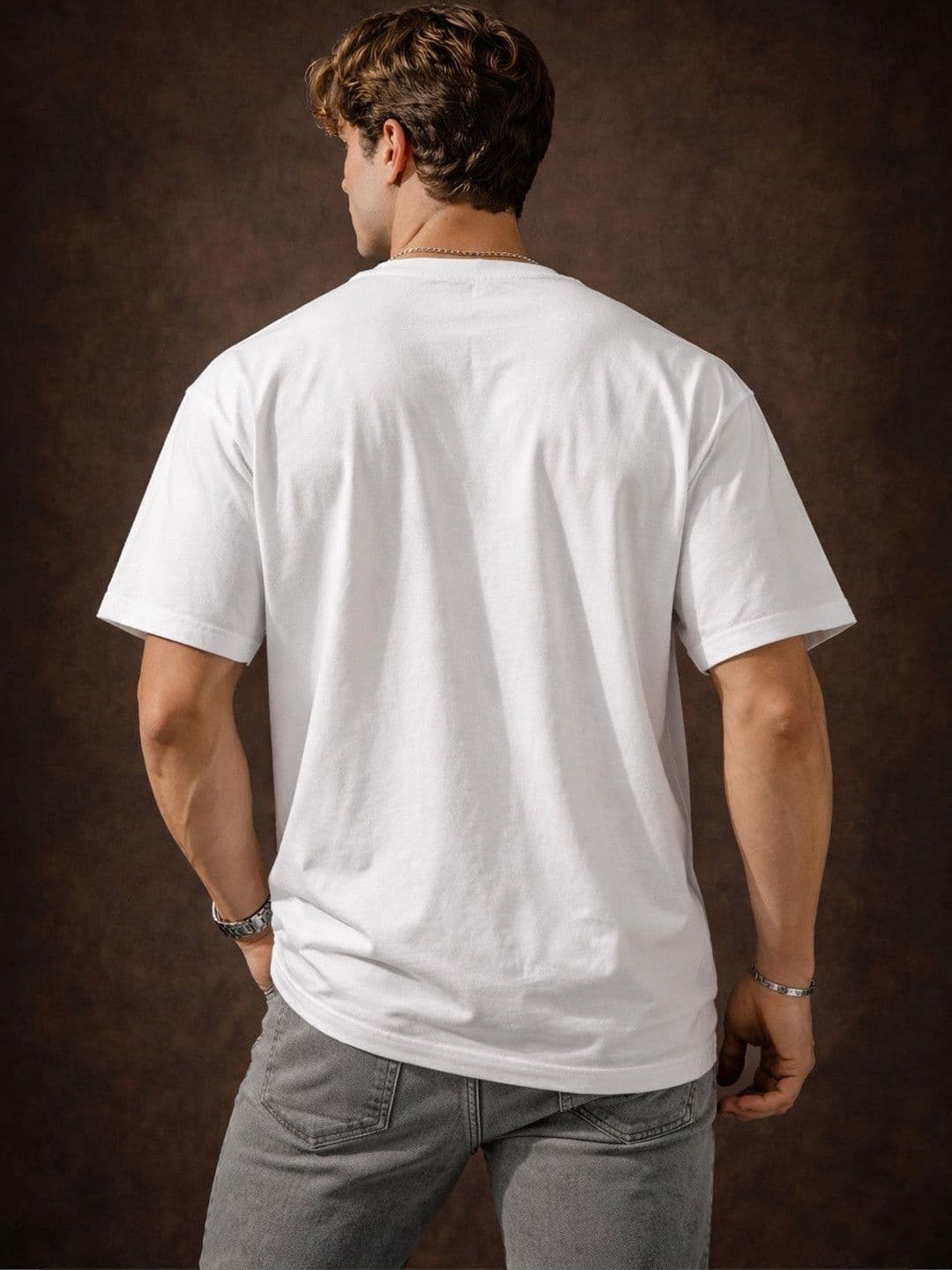The Roadster Lifestyle Co Printed Pure Cotton Round Neck Oversized Tshirt thumbnail 6