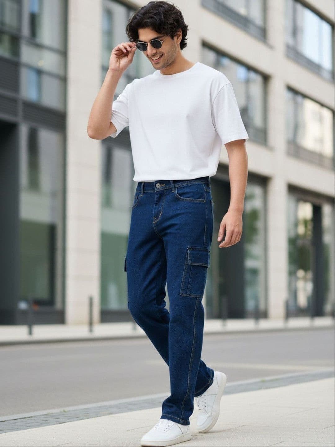 Kook N Keech Men Classic Relaxed Fit Mid-Rise Stretchable Jeans - view 1