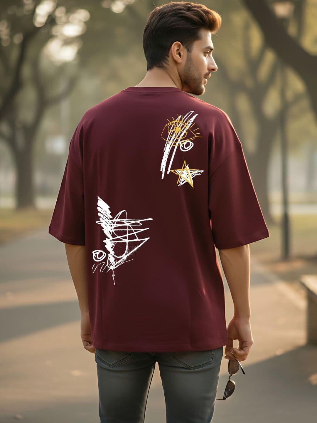Kook N Keech Men Printed Drop-Shoulder Sleeves T-shirt thumbnail 3