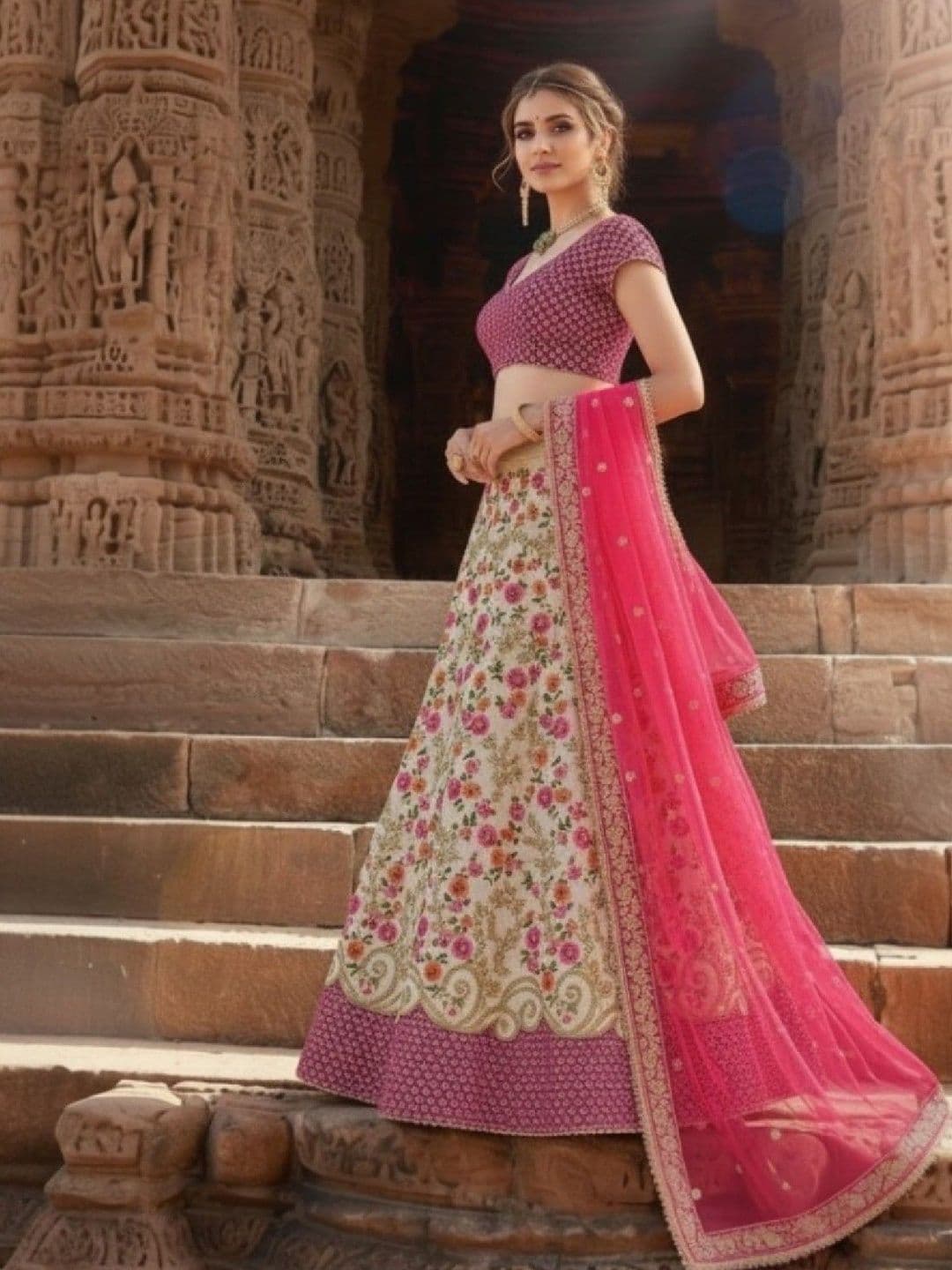 SUTRAAYA Embroidered Work Ready to Wear Lehenga & Blouse With Dupatta thumbnail 4