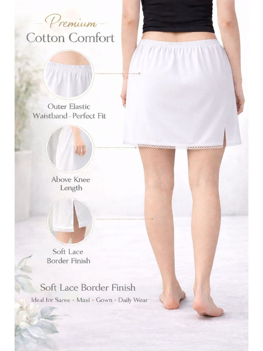 MYBODY Cotton Side Slit Mini A-Line Skirt thumbnail 5
