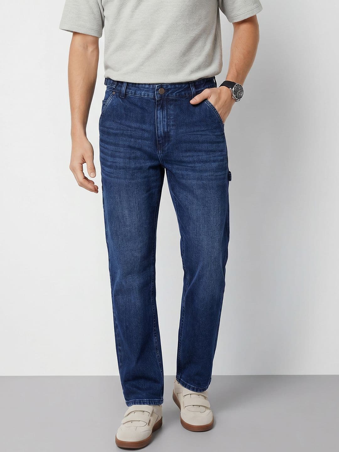 Mast & Harbour Men Straight Fit Pure Cotton Jeans thumbnail 8