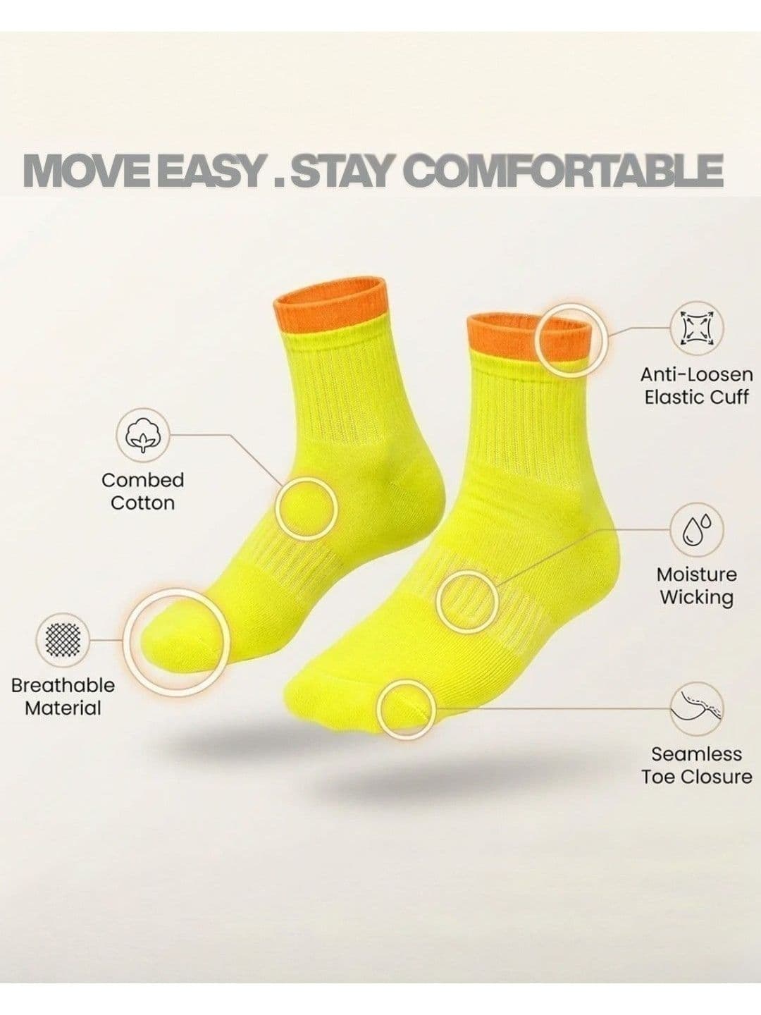 Sockscarving Unisex Pack of 3 Cotton Colourblocked Above Ankle Socks thumbnail 5