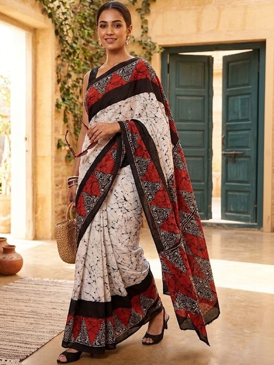 Sangria Printed Block Print Sarees - view 1