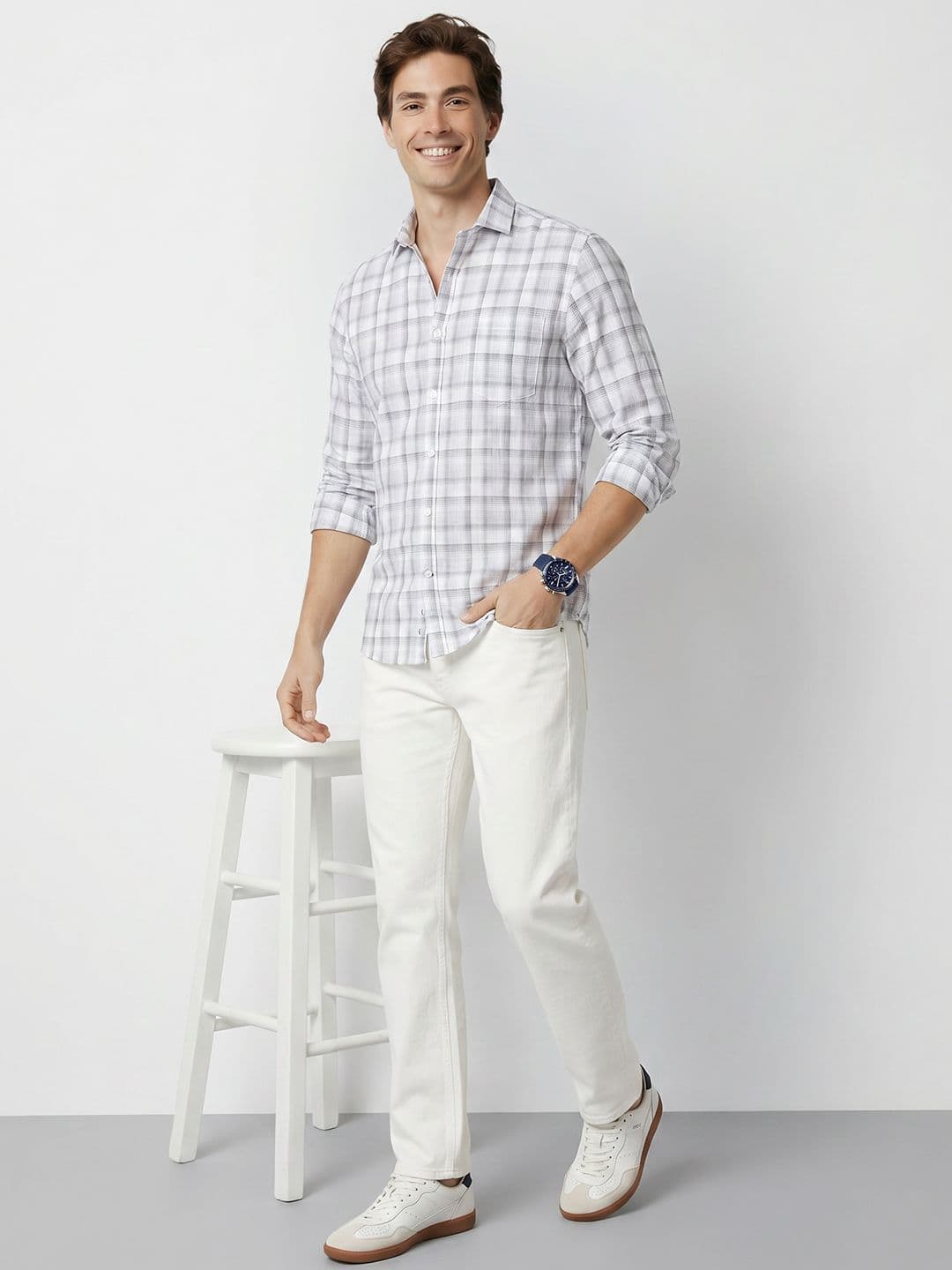 Mast & Harbour Checked Pure Cotton Casual Shirt thumbnail 4
