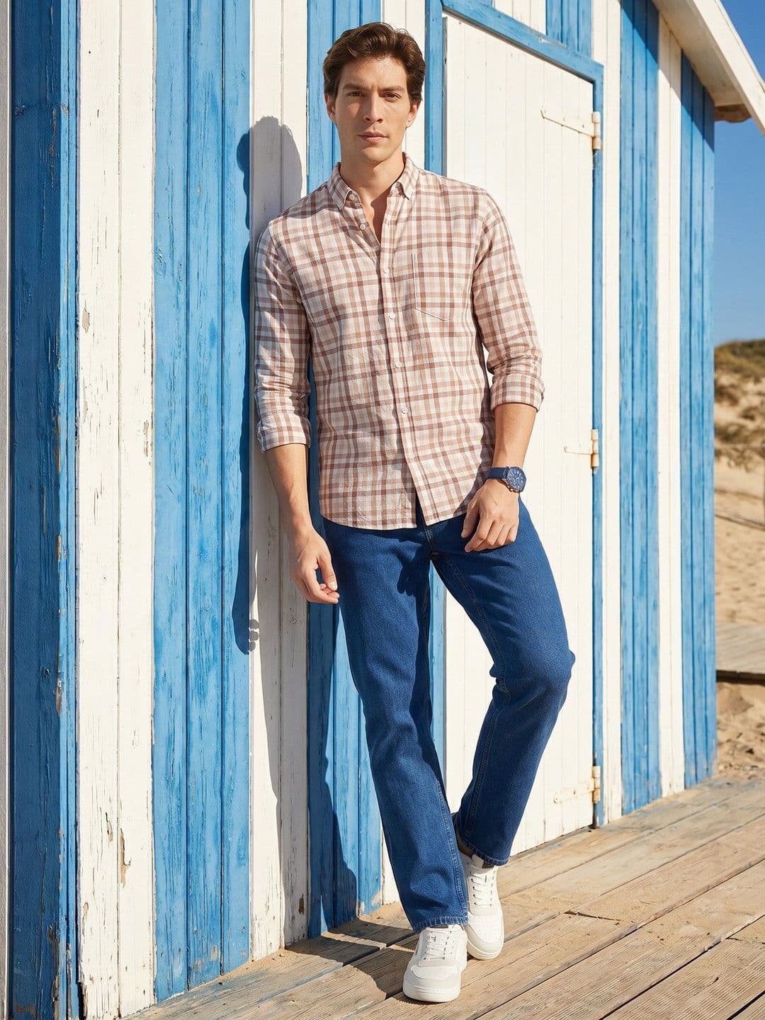Mast & Harbour Checked Pure Cotton Casual Shirt - view 1