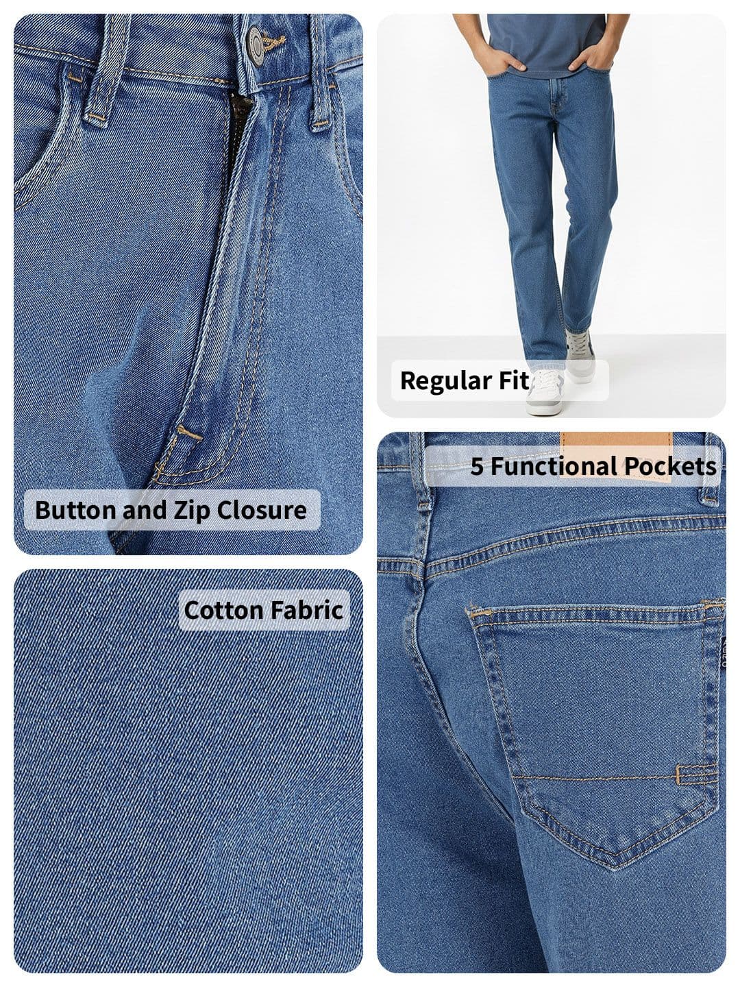 Aeropostale Men Regular Fit Mid-Rise Light Fade Stretchable Jeans thumbnail 2