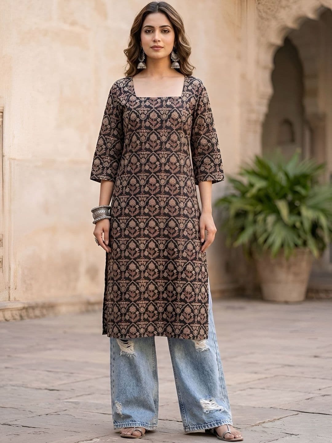 KEIYONA Women Ethnic Motifs Printed Indie Prints Kurta thumbnail 4