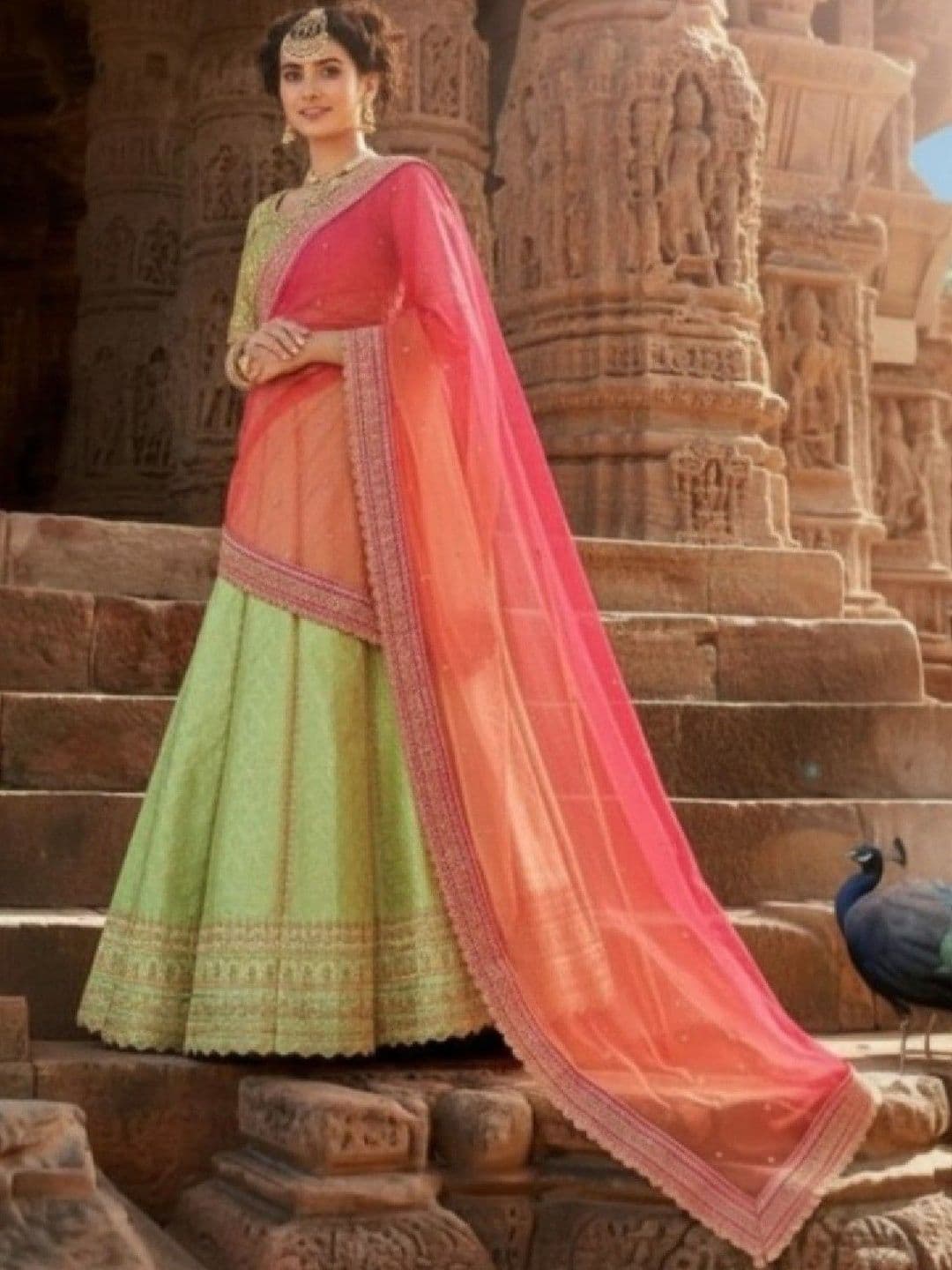 SUTRAAYA Embroidered Ready to Wear Silk Lehenga & Blouse With Dupatta thumbnail 2