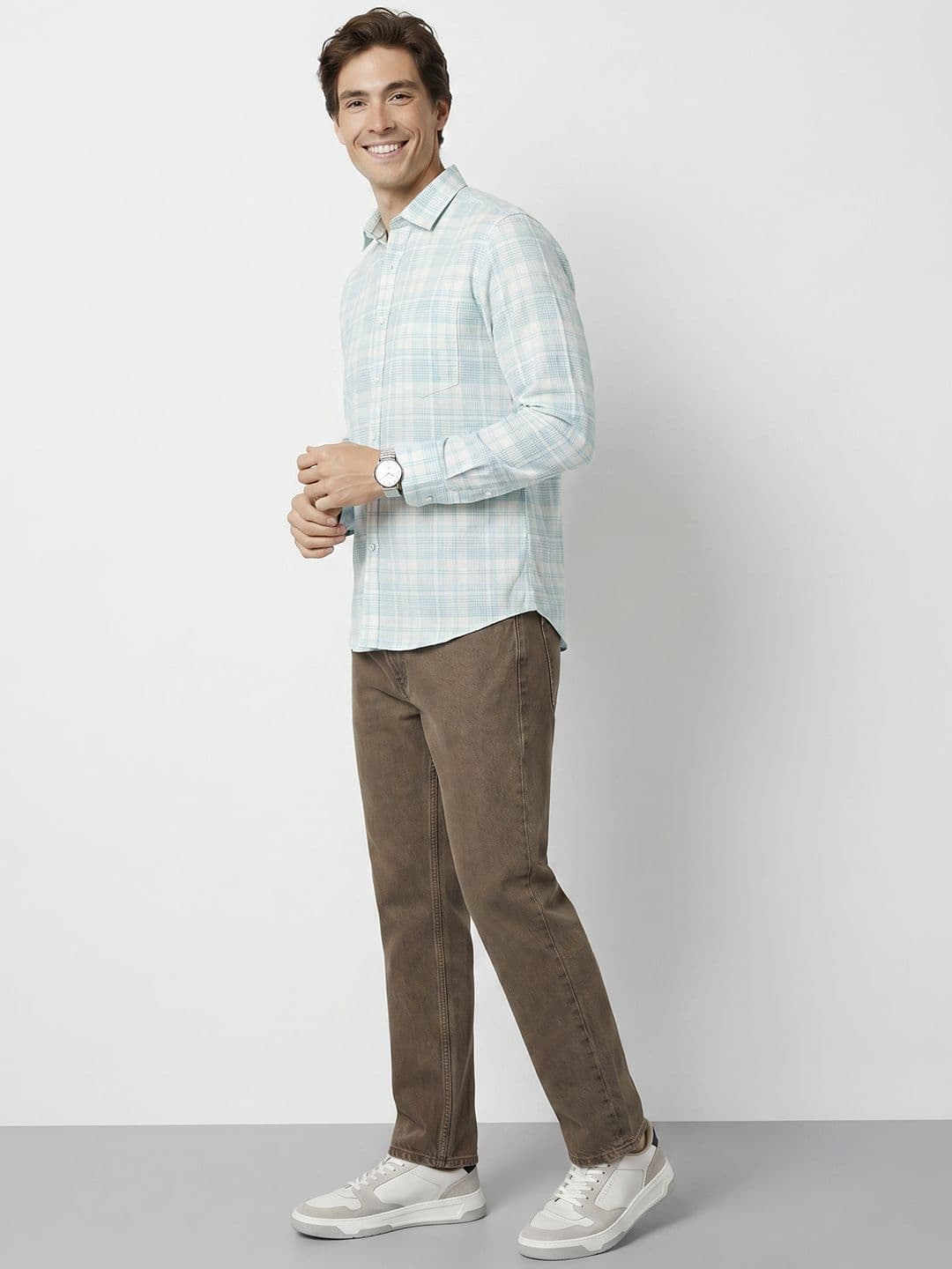 Mast & Harbour Checked Pure Cotton Casual Shirt thumbnail 2