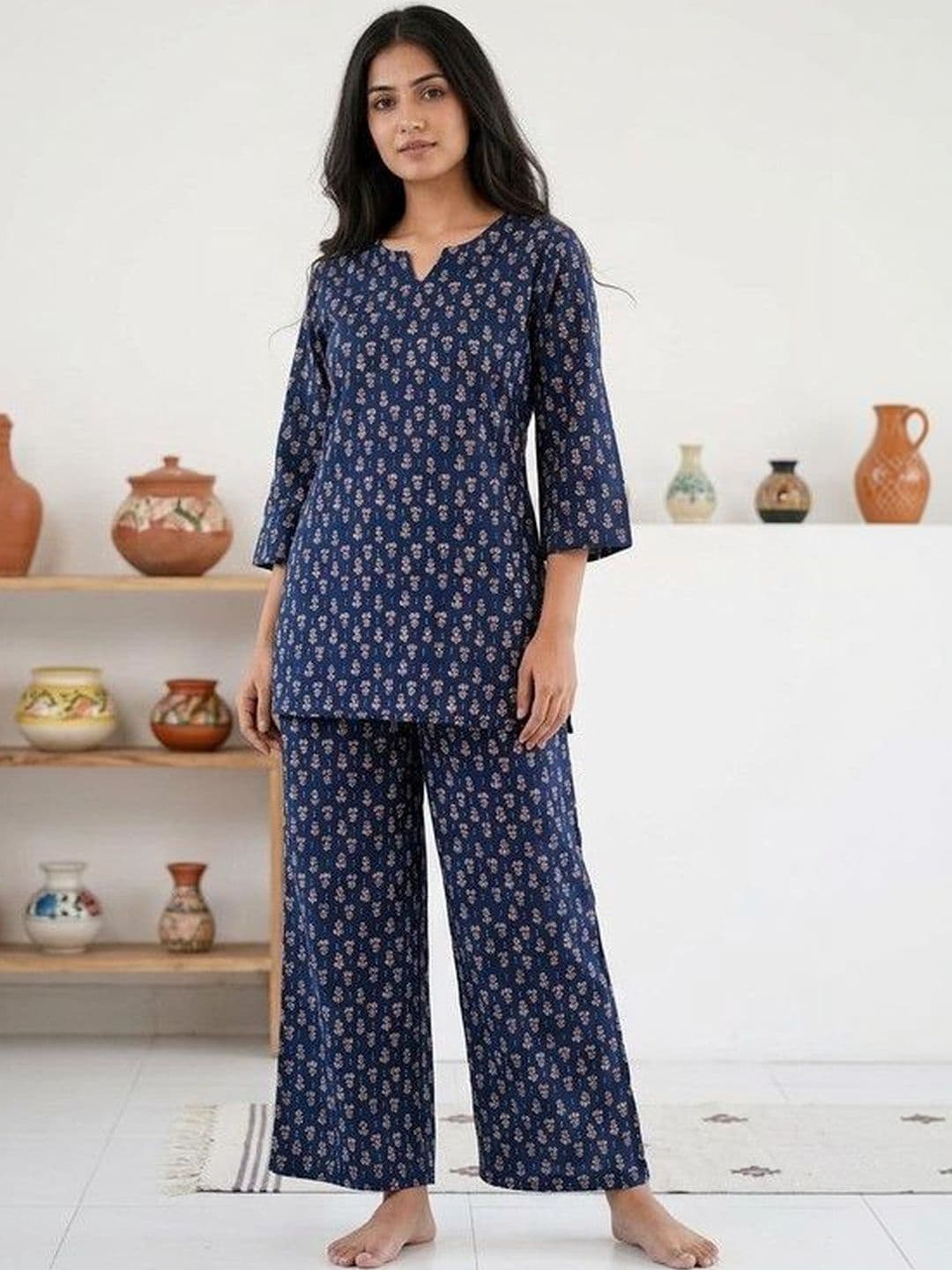 DESI HULIA Women Ethnic Motifs Printed Regular Kurta with Palazzos - view 1