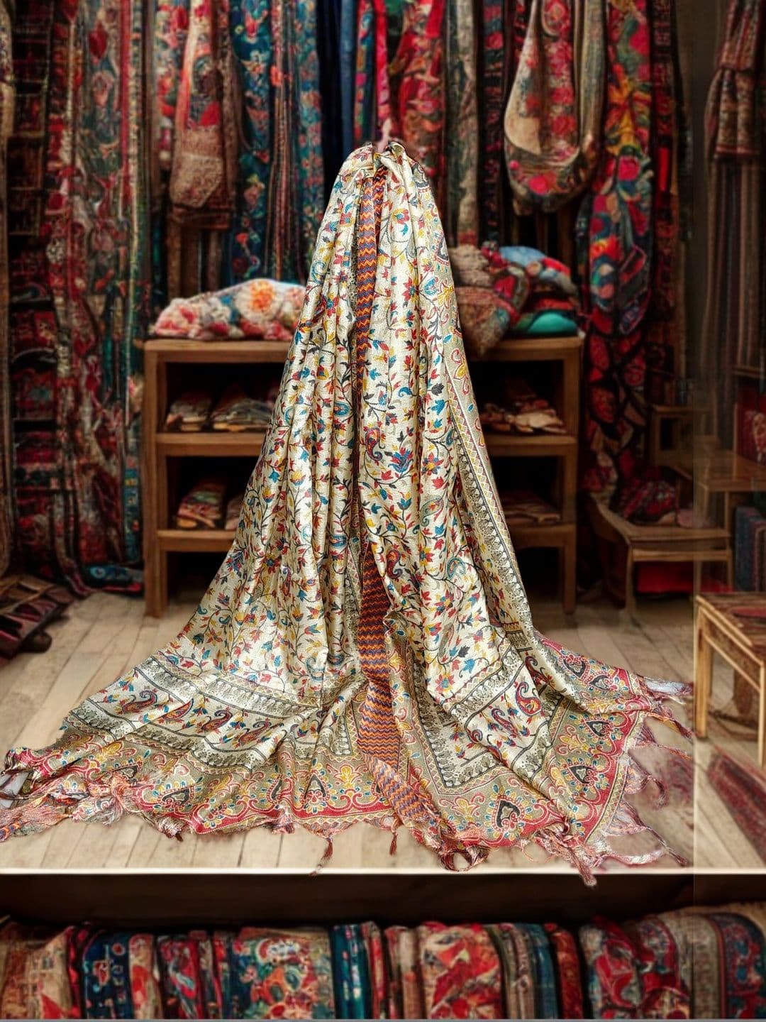 Trendzmy Ethnic Motifs Woven Design Dupatta with Thread Work thumbnail 2