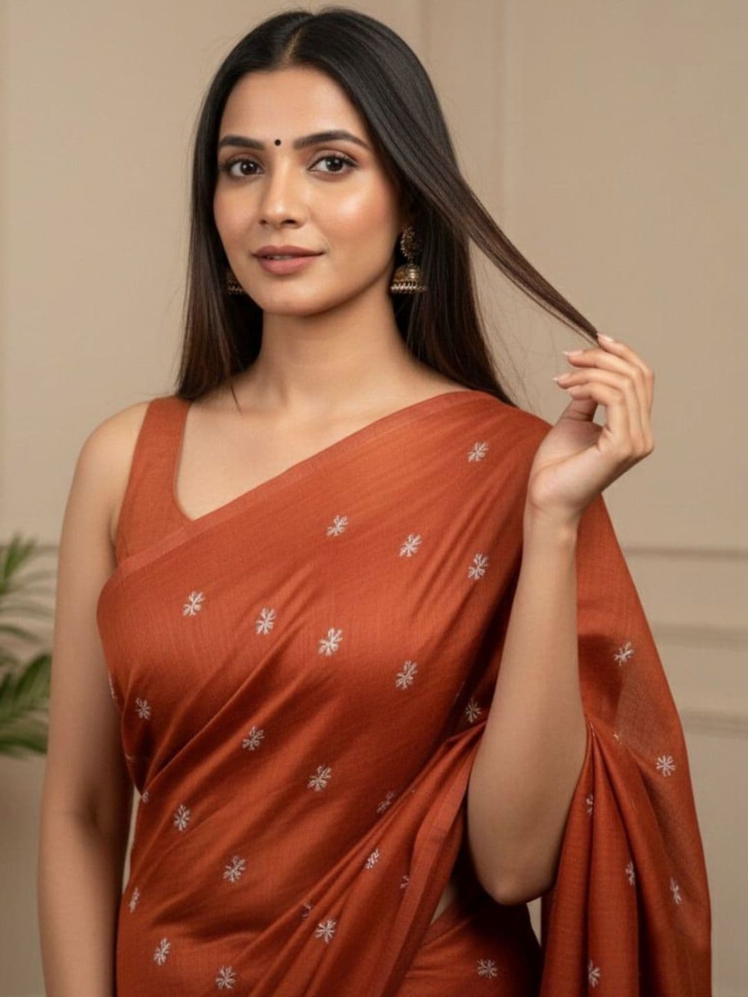 all about you Floral Embroidered Handloom Khadi Saree thumbnail 4