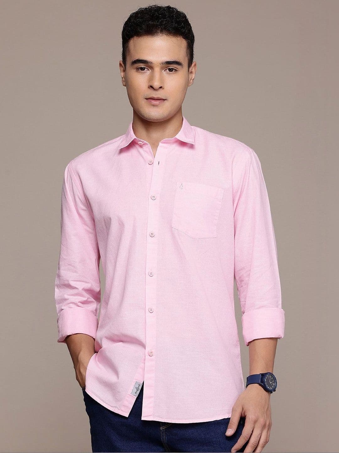 BS BLUE SQUAD Cotton Linen Casual Shirt