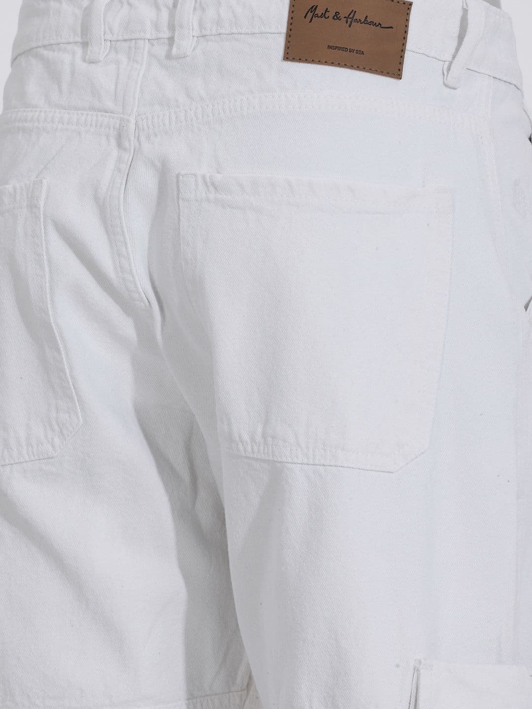 Mast & Harbour Men Relaxed Fit Pure Cotton Cargo Jeans thumbnail 4