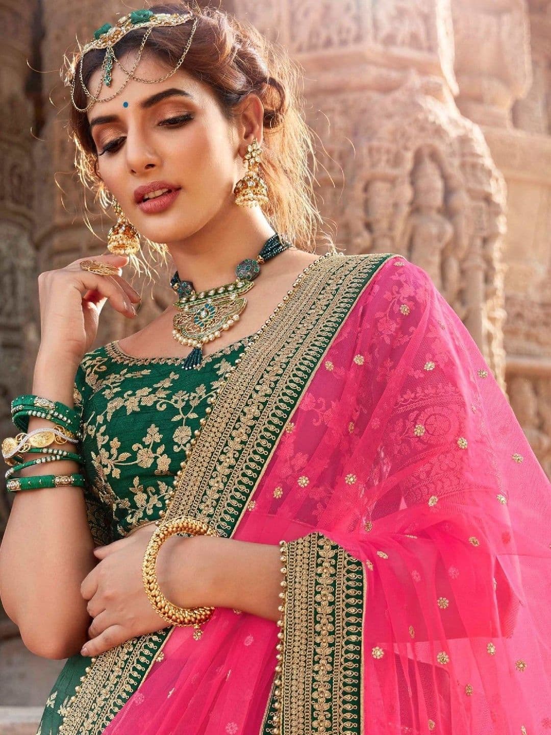 SUTRAAYA Embroidered Work Ready to Wear Lehenga & Blouse With Dupatta thumbnail 4