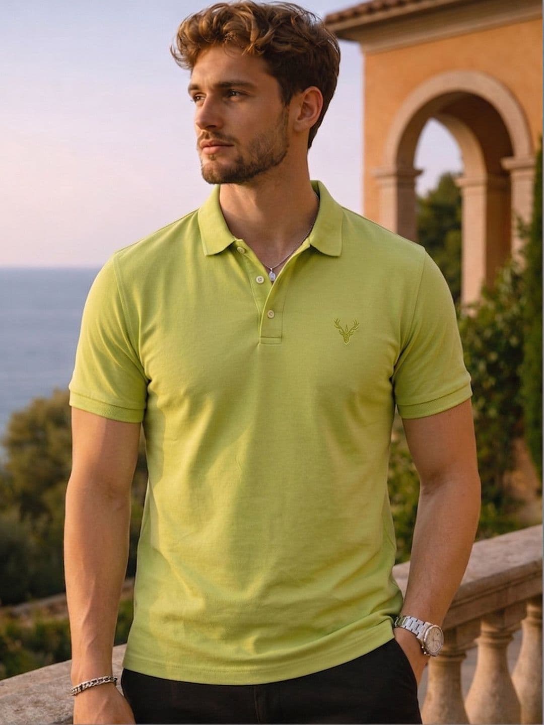 Utopium Men Brand Logo Polo Collar T-shirt - view 1