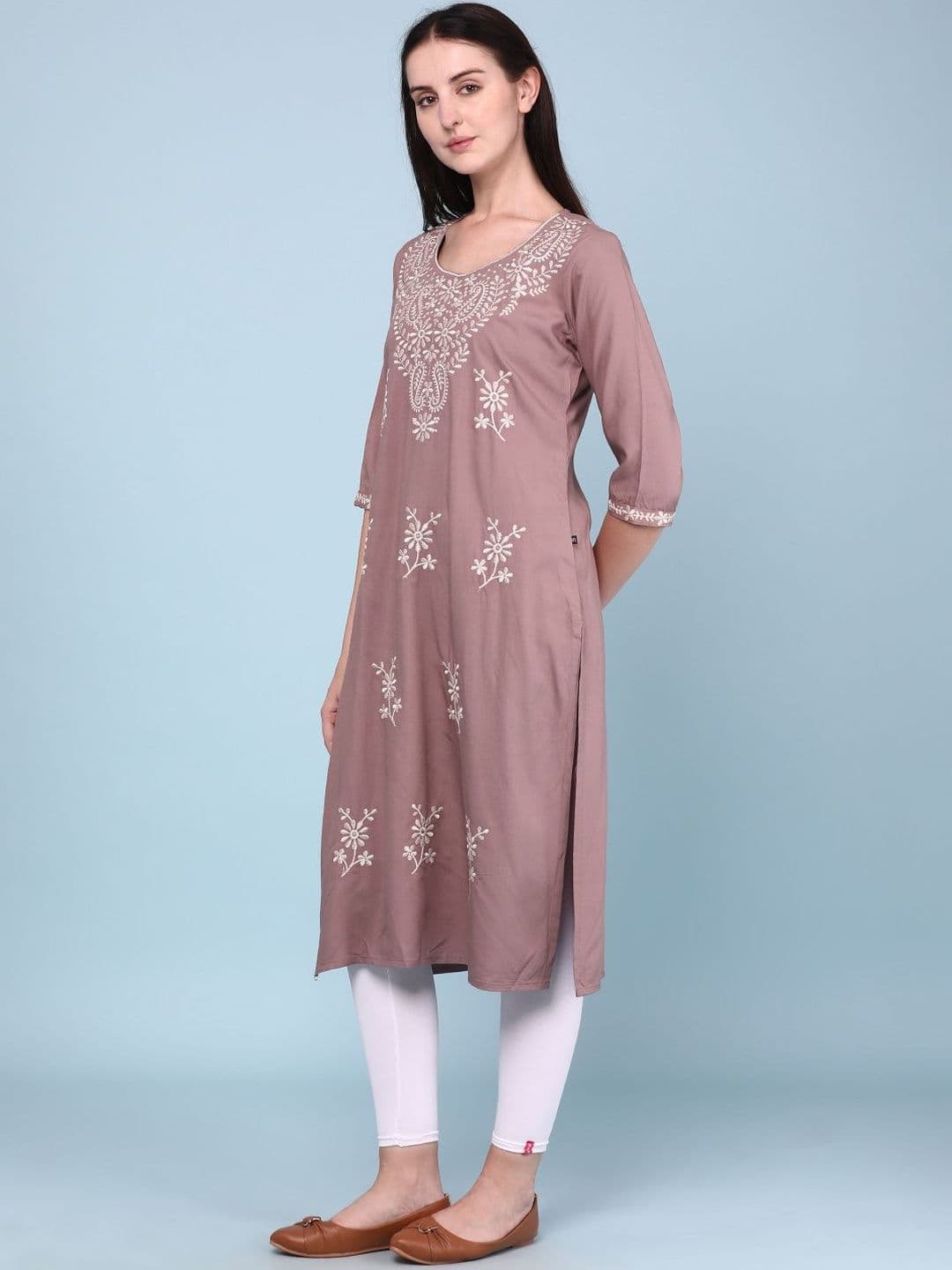 V-Mart Women Floral Embroidered Thread Work Kurta thumbnail 6