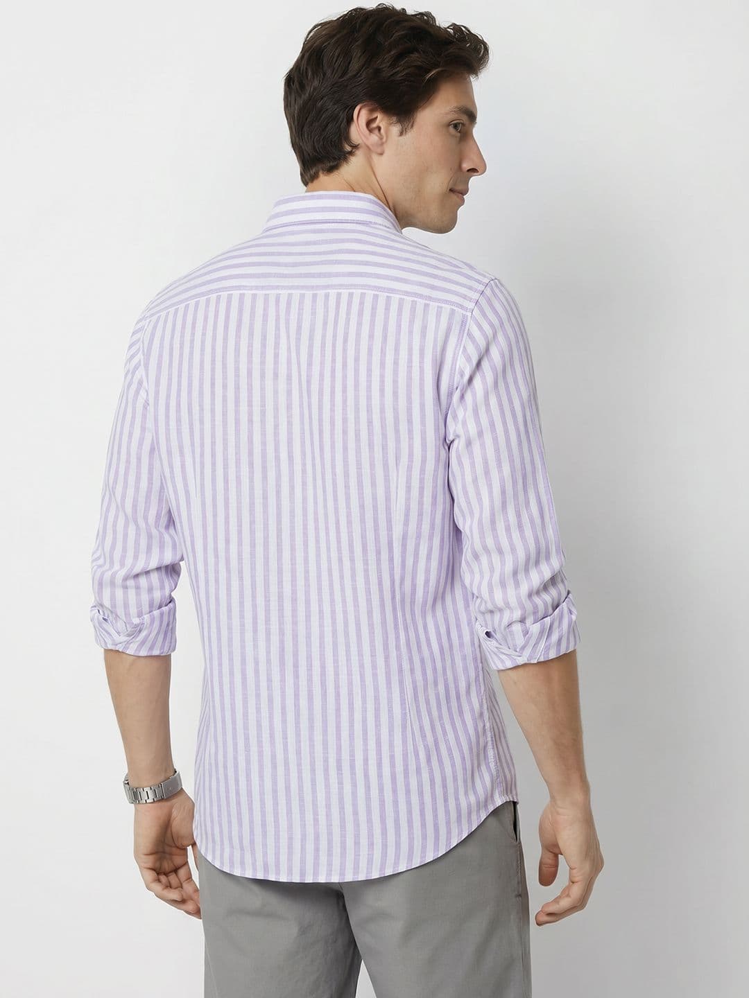 Mast & Harbour Striped Pure Cotton Casual Shirt thumbnail 4