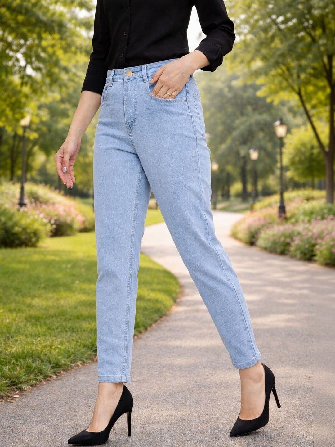 HERE&NOW Women High-Rise Light Fade Stretchable Jeans - view 1
