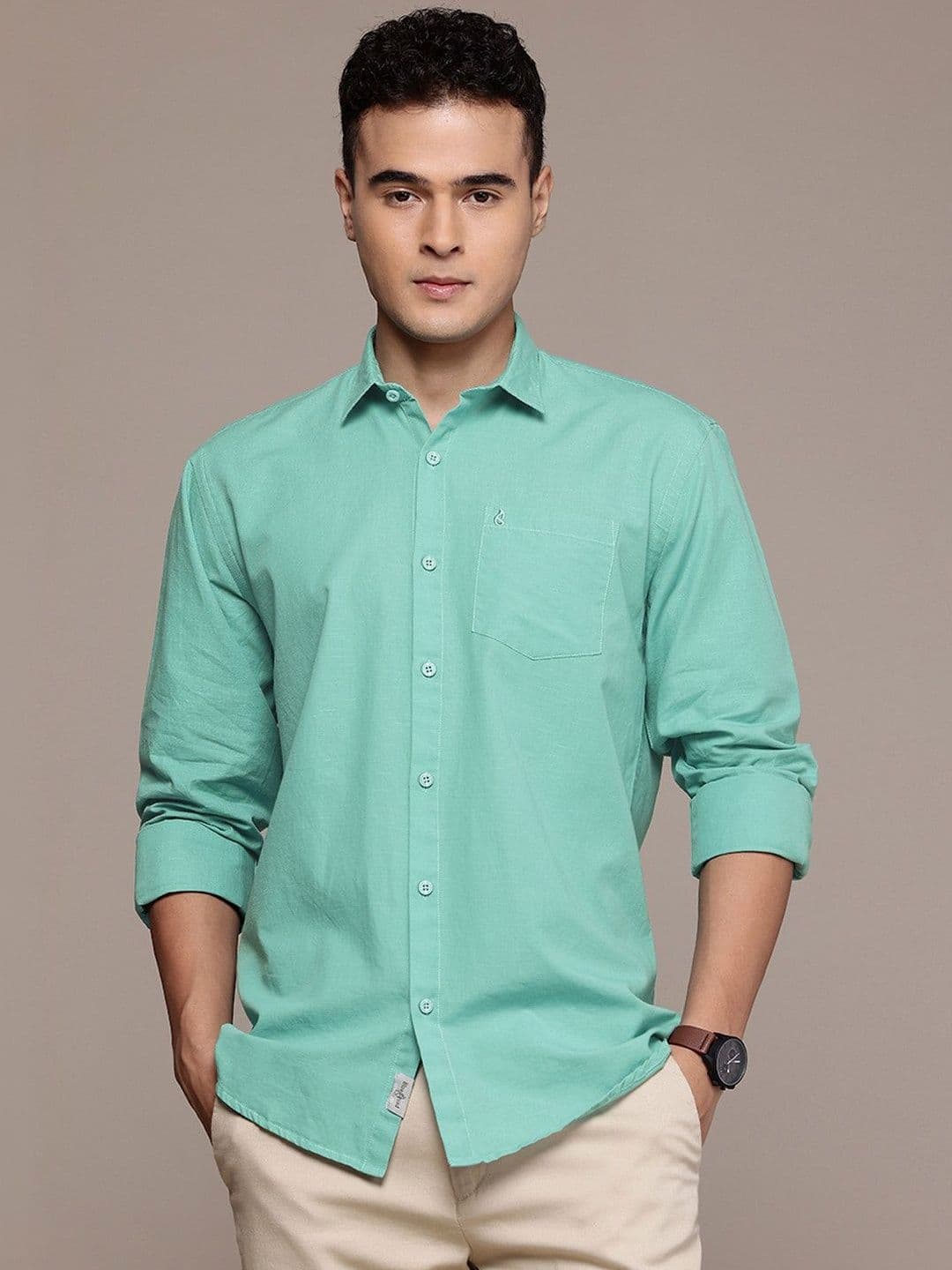 BS BLUE SQUAD Cotton Linen Casual Shirt - view 1