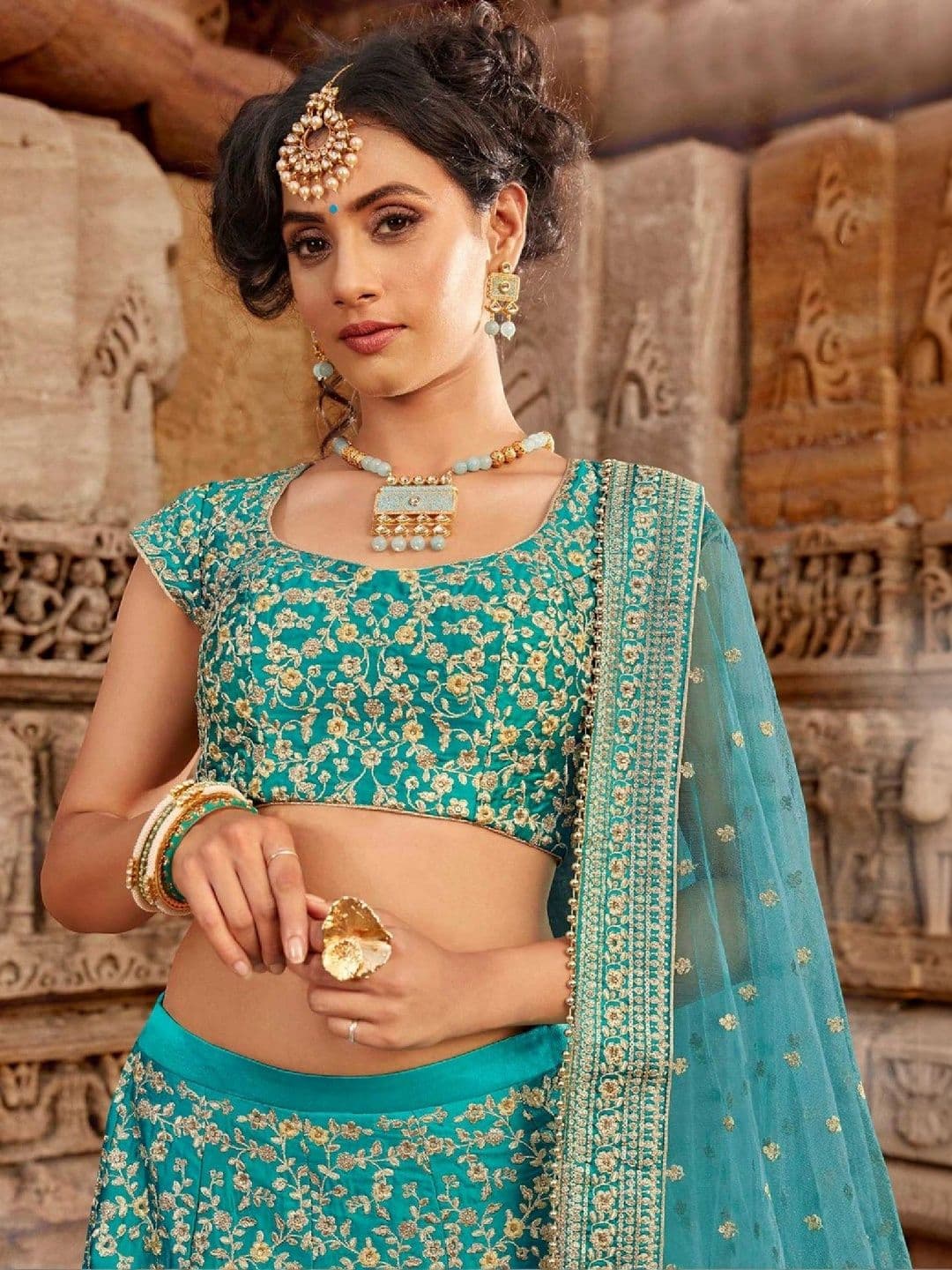 SUTRAAYA Embroidered Work Ready to Wear Lehenga & Blouse With Dupatta thumbnail 5