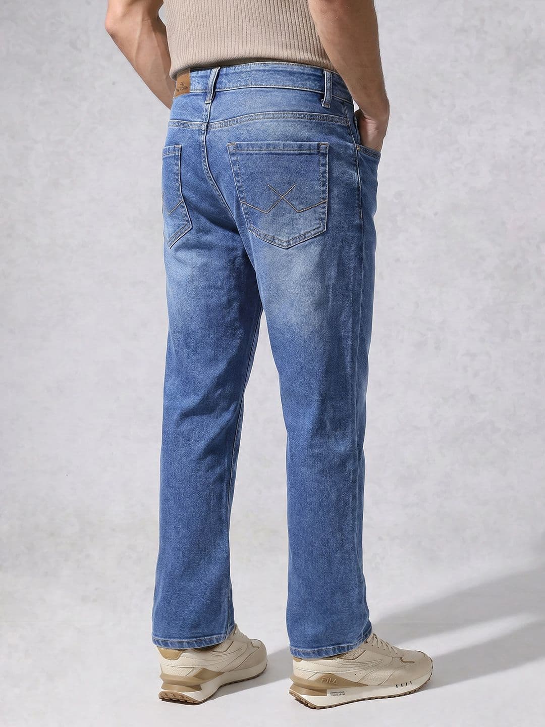 WROGN Men Bootcut Light Fade Stretchable Jeans thumbnail 2