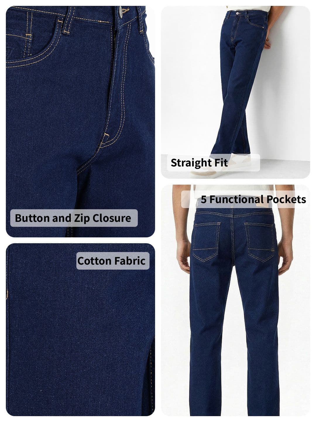 Aeropostale Men Straight Fit Mid-Rise Heavy Fade Cotton Jeans thumbnail 4