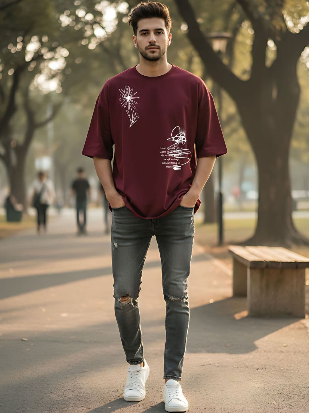 Kook N Keech Men Printed Drop-Shoulder Sleeves T-shirt thumbnail 4