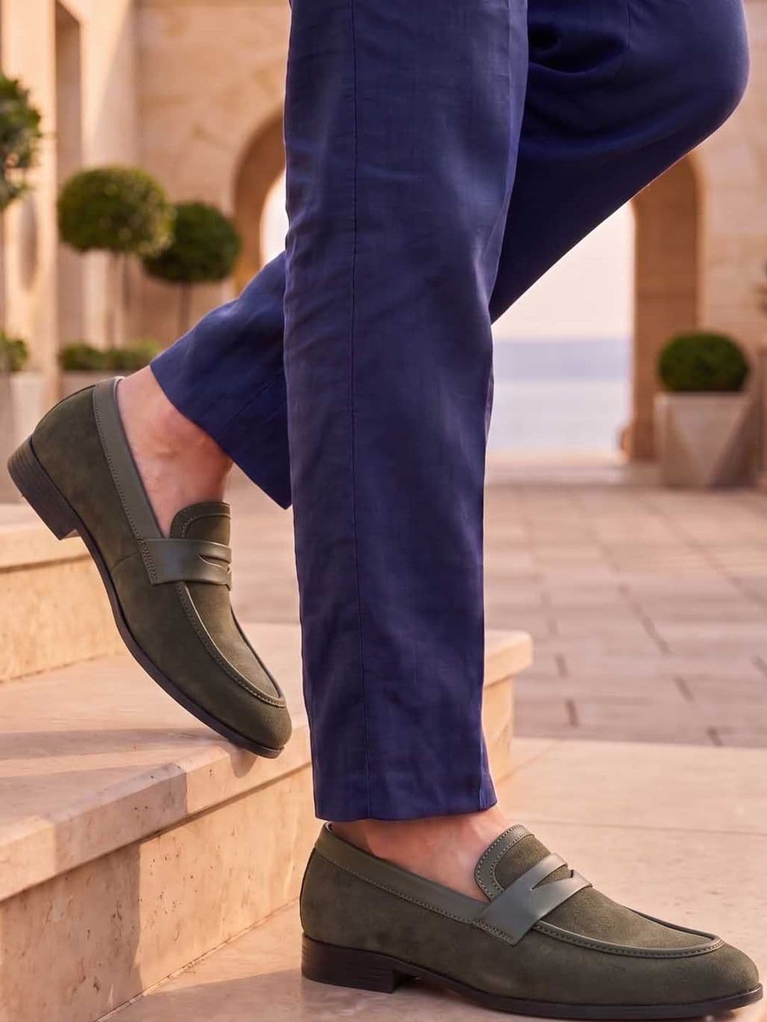 HERE&NOW Men Synthetic Leather Round Toe Slip-On Formal Loafers