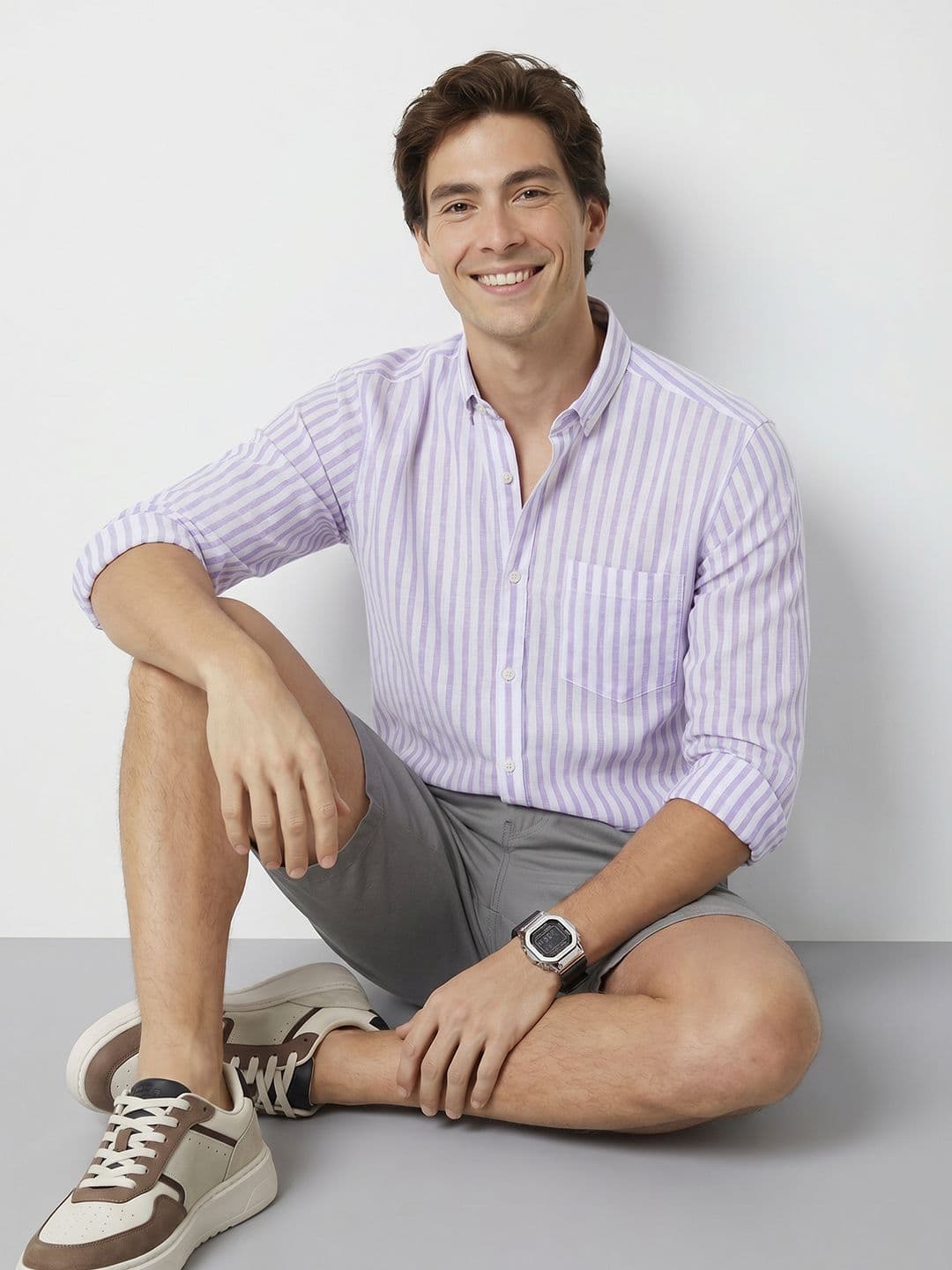 Mast & Harbour Striped Pure Cotton Casual Shirt thumbnail 2