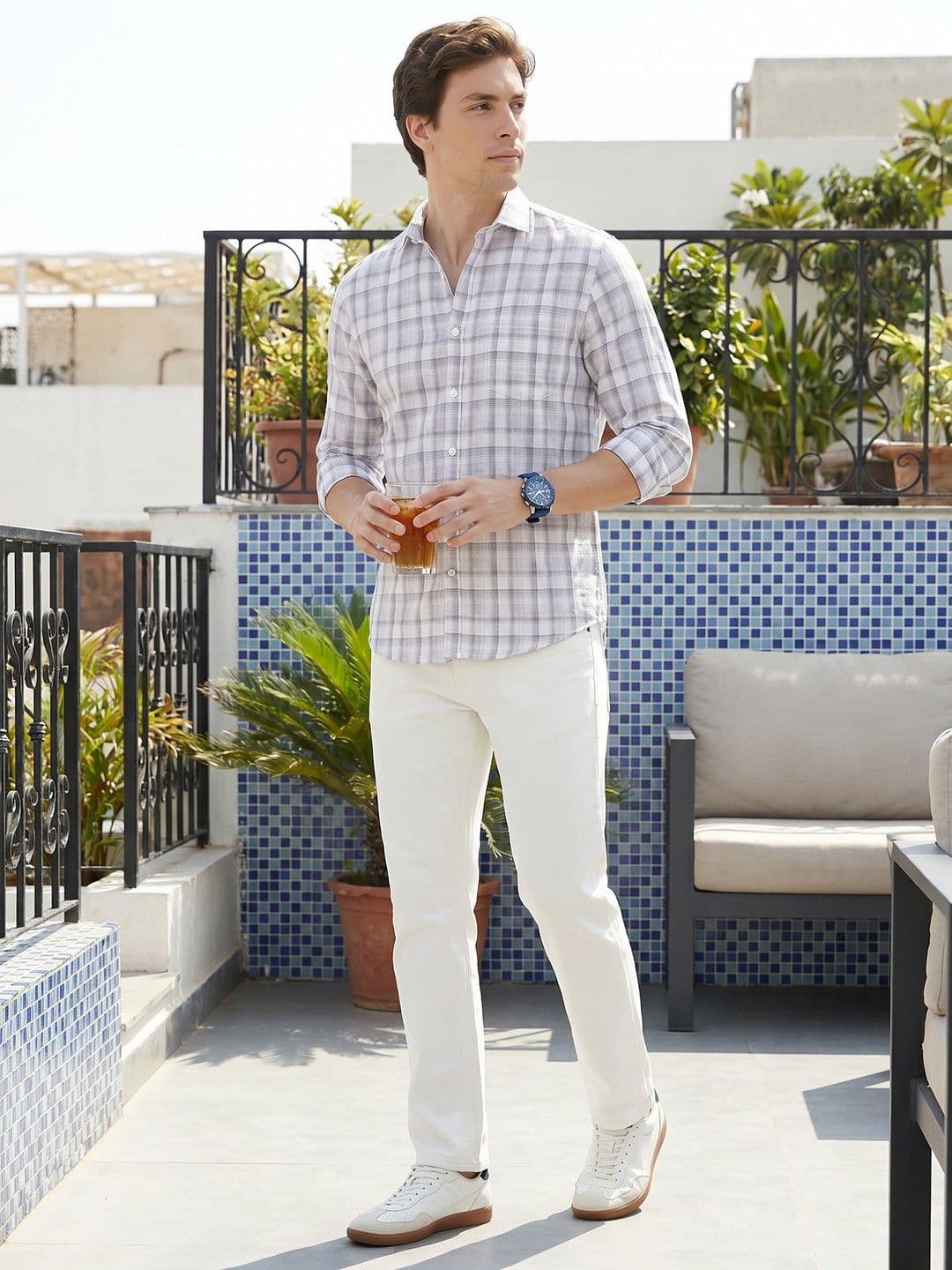 Mast & Harbour Checked Pure Cotton Casual Shirt - view 1