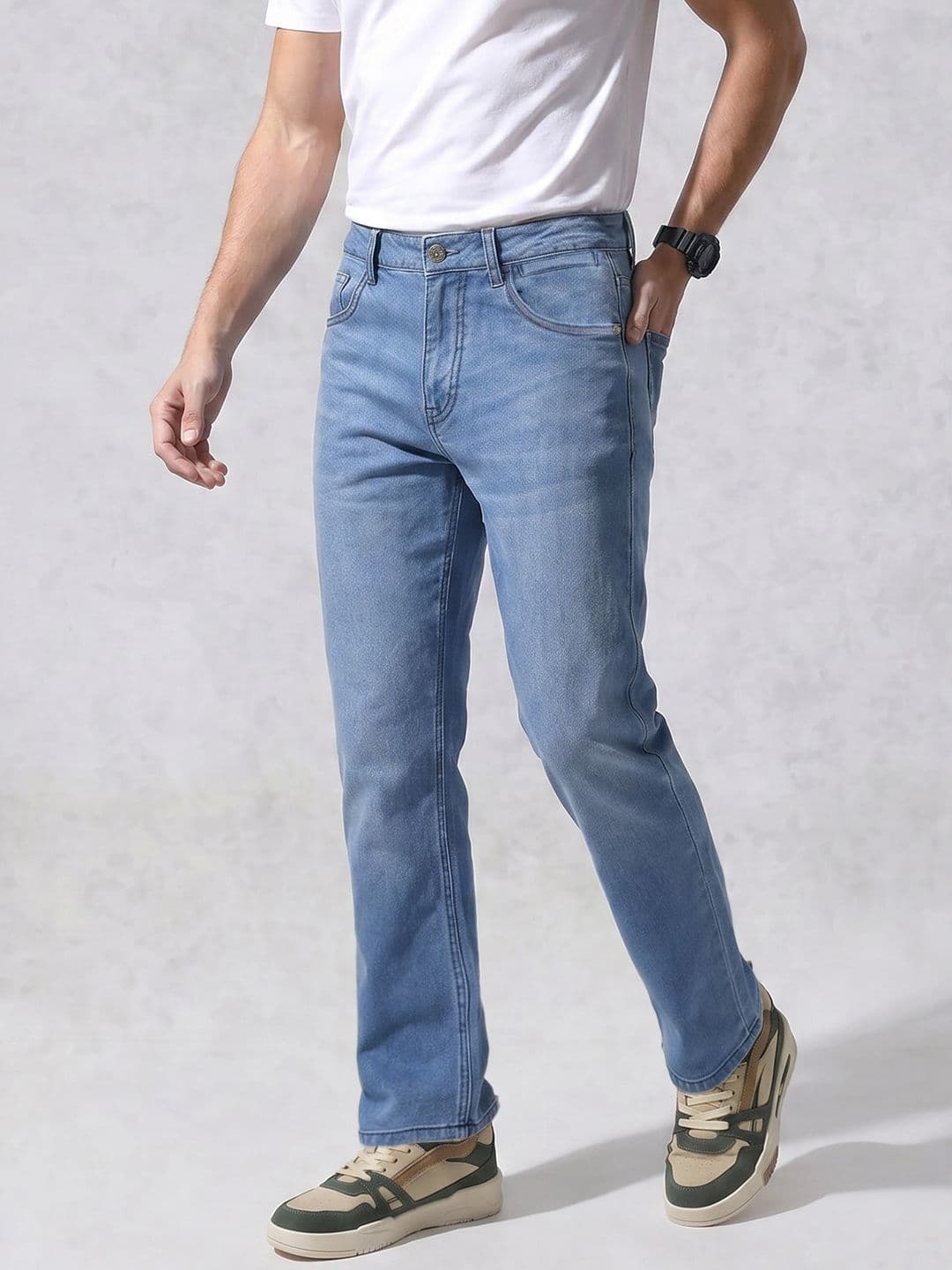 WROGN Men Anti Fit Light Fade Stretchable Jeans - view 1