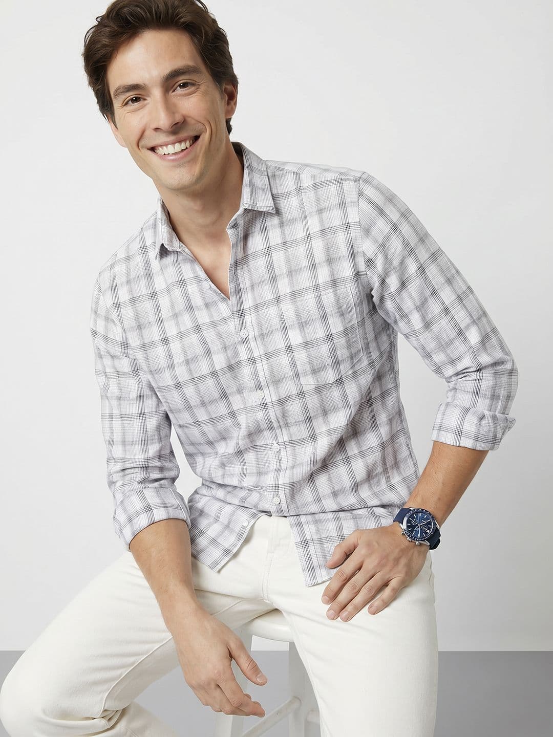 Mast & Harbour Checked Pure Cotton Casual Shirt thumbnail 2