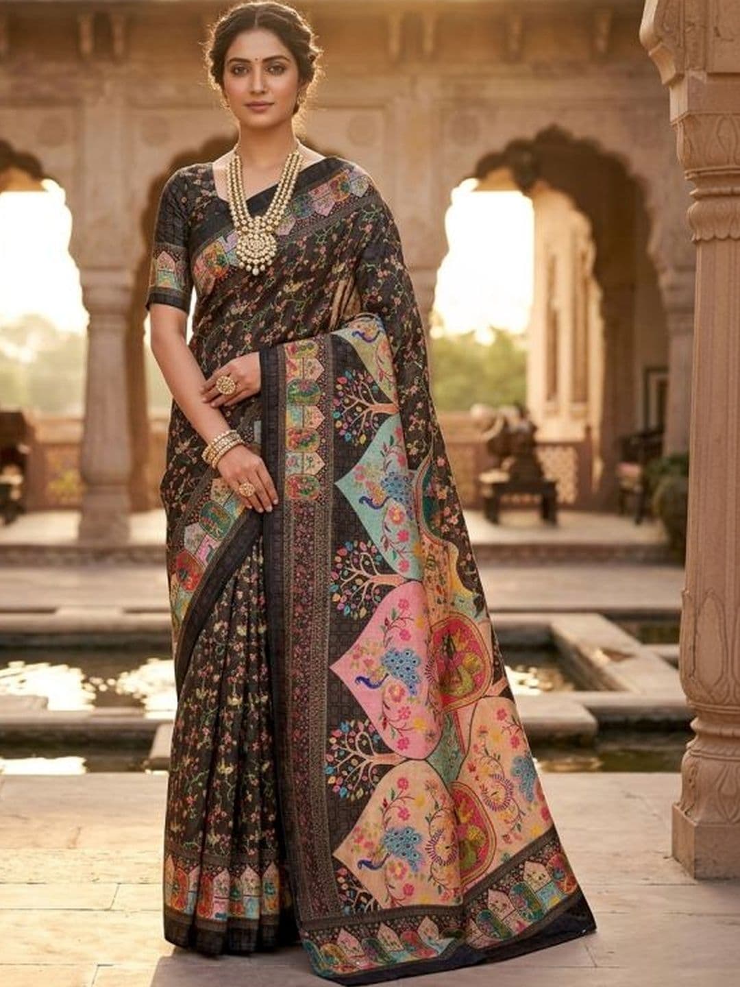 P K SAREES Ethnic Motifs Banarasi Saree - view 1