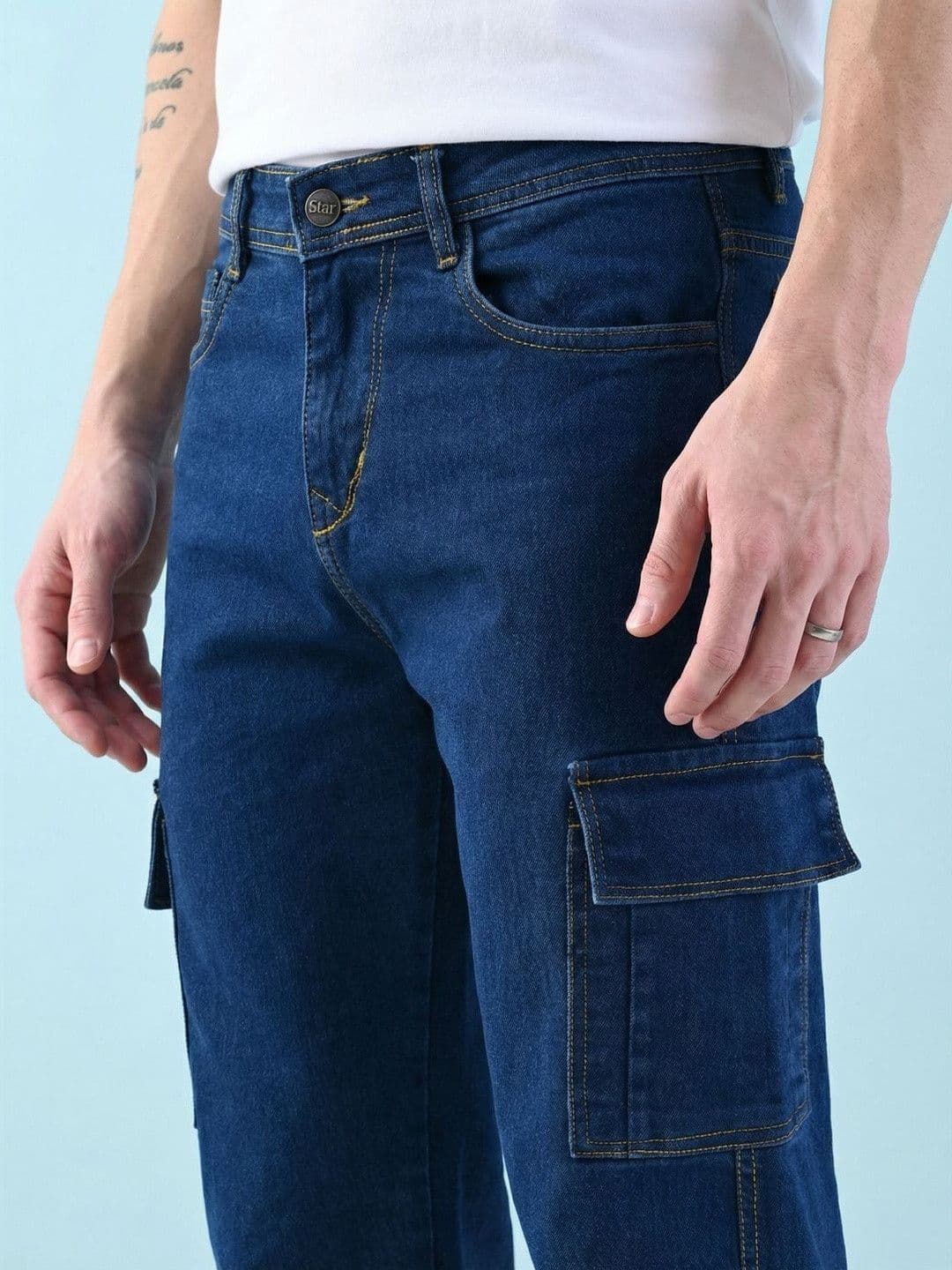 Kook N Keech Men Classic Regular Fit Mid-Rise Stretchable Jeans thumbnail 3