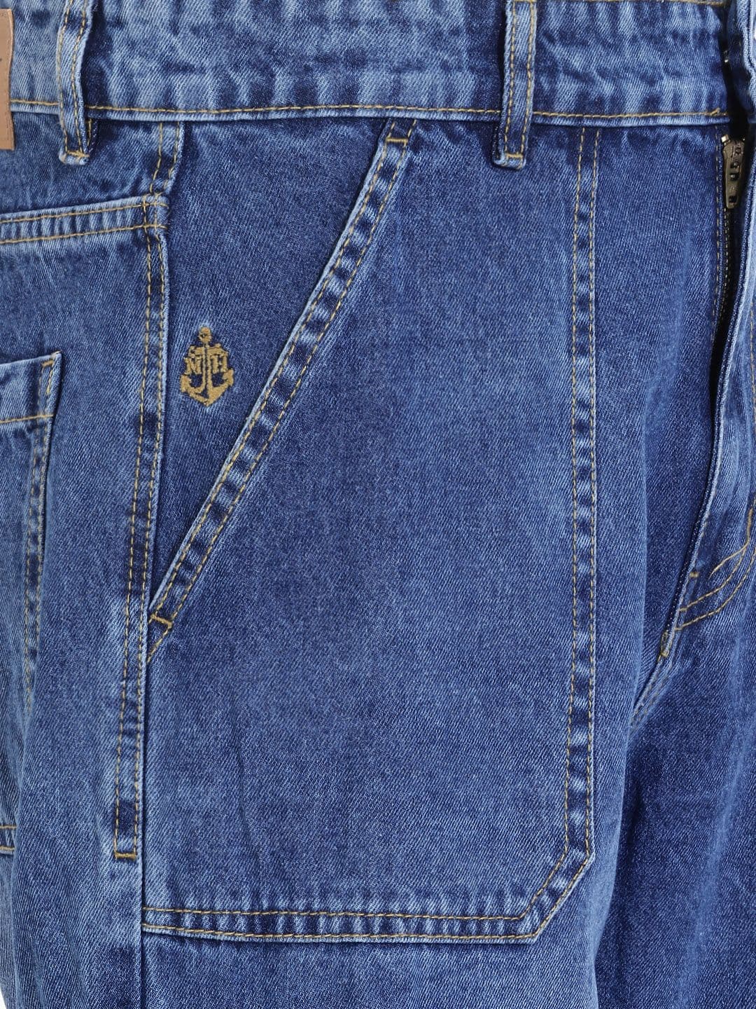 Mast & Harbour Men Relaxed Fit Cargo Pure Cotton Jeans thumbnail 6