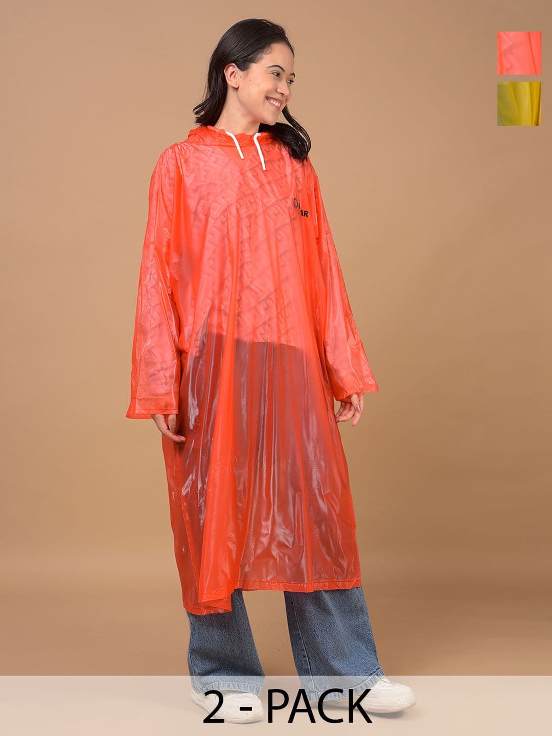 Dollar Unisex Waterproof PVC Rain Poncho with Adjustable Hood - view 1