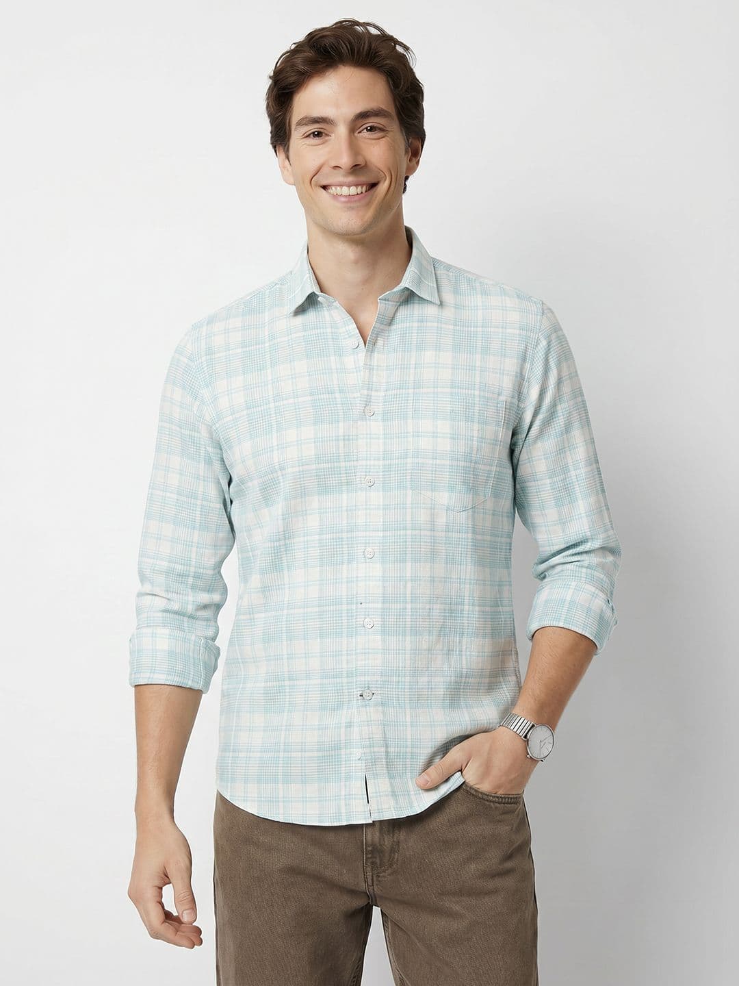 Mast & Harbour Checked Pure Cotton Casual Shirt thumbnail 4
